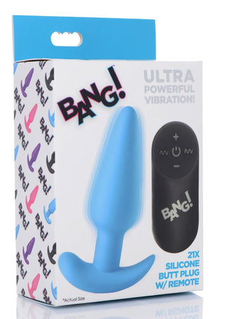 Bang! 21x Vibrating Silicone Rechargeable Butt Plug with Remote Control - Purple