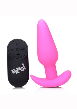 Bang! 21x Vibrating Silicone Rechargeable Butt Plug with Remote Control - Black