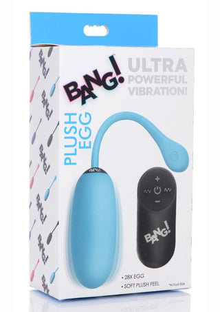 Bang! 28x Plush Silicone Rechargeable Egg with Remote Control - Black