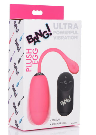 Bang! 28x Plush Silicone Rechargeable Egg with Remote Control - Black