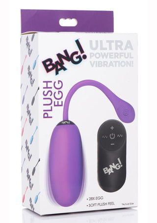 Bang! 28x Plush Silicone Rechargeable Egg with Remote Control - Pink