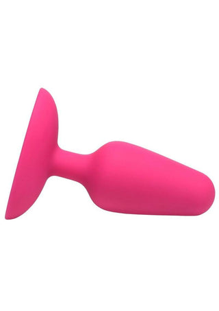 Bang! Flexible Vibrating Silicone Rechargeable Butt Plug - Pink