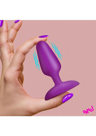 Bang! Flexible Vibrating Silicone Rechargeable Butt Plug - Purple