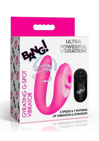 Bang! Gyrating G-Spot Rechargeable Silicone Dual Stimulating Vibrator with Remote Control - Purple