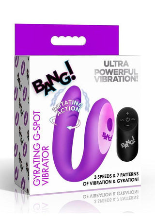 Bang! Gyrating G-Spot Rechargeable Silicone Dual Stimulating Vibrator with Remote Control - Pink