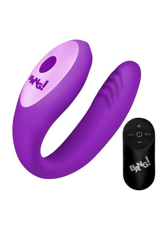 Bang! Gyrating G-Spot Rechargeable Silicone Dual Stimulating Vibrator with Remote Control - Pink