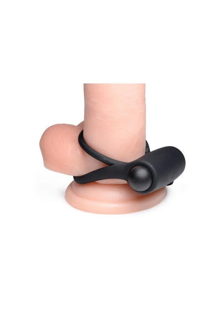 Bang! Silicone Rechargeable Cock Ring and Bullet with Remote Control - Purple
