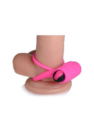 Bang! Silicone Rechargeable Cock Ring and Bullet with Remote Control - Blue