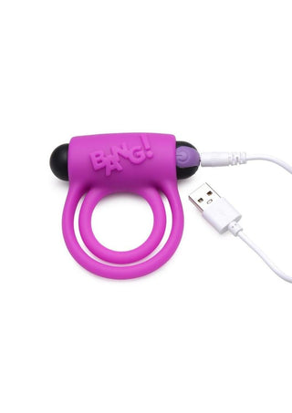 Bang! - 28X Remote Control Vibrating Cock Ring & Bullet - Black