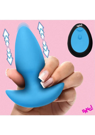 Bang! Thrusting & Vibrating Rechargeable Silicone Butt Plug - Black