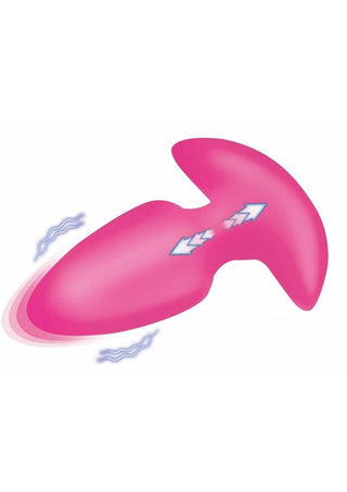 Bang! Thrusting & Vibrating Rechargeable Silicone Butt Plug - Blue