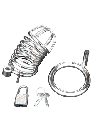 Blue Line Deluxe Chastity Cage - Black