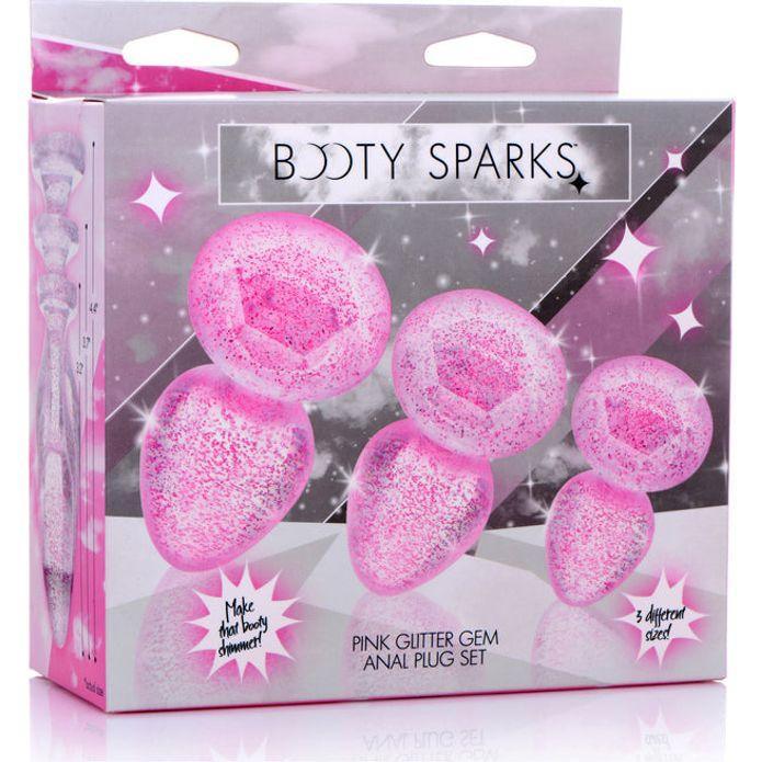 Booty Sparks - Glitter Gem Anal Plug Set - Pink Circus of Books Booty Sparks - Glitter Gem Anal Plug Set - Pink Circus of Books