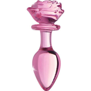 Booty Sparks - Pink Rose Glass Anal Plug - Large - Circus of Books