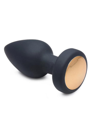 Booty Sparks Silicone Vibrating LED Plug - Small - Black