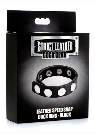 Strict Leather - Cock Gear Leather Speed Snap Cock Ring - Black