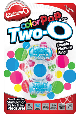 Screaming O - Color Pop Quickie Two O Silicone Dual Vibrating Cockring - Green