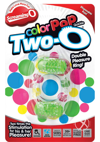 Screaming O - Color Pop Quickie Two O Silicone Dual Vibrating Cockring Blue