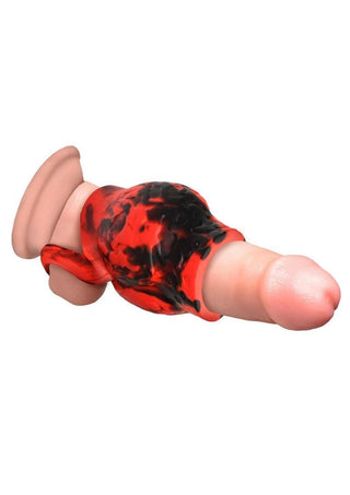 Creature Cocks - Hell Hound Silicone Penis Sleeve + Ball Stretcher - Large
