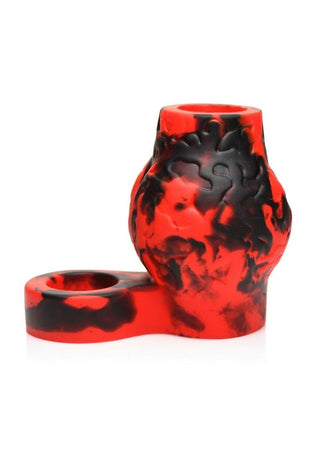 Creature Cocks - Hell Hound Silicone Penis Sleeve + Ball Stretcher - Medium