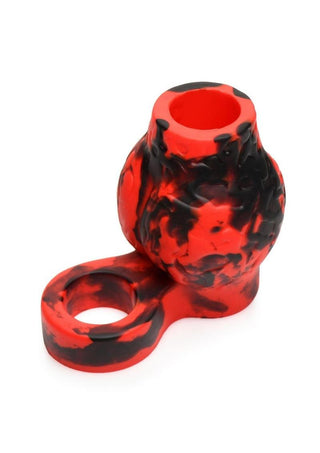 Creature Cocks - Hell Hound Silicone Penis Sleeve + Ball Stretcher - Medium