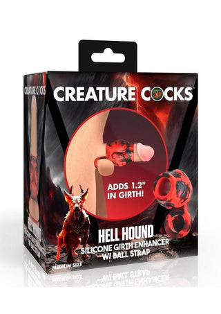 Creature Cocks - Hell Hound Silicone Penis Sleeve + Ball Stretcher - Medium