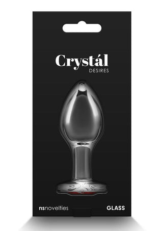 Crystal Desires Red Heart Glass Anal Plugs - Small