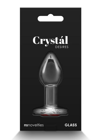 Crystal Desires Red Heart Glass Anal Plugs - Medium