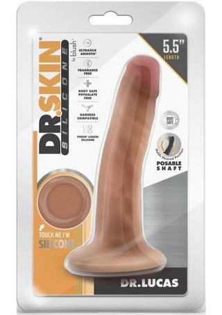 Dr. Skin Platinum Collection Dr. Lucas Silicone Dildo with Suction Cup 5.5in - Caramel