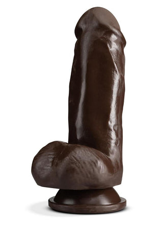 Dr. Skin Plus Gold Collection Girthy Posable Dildo with Balls and Suction Cup 7in - Vanilla