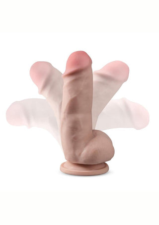 Dr. Skin Plus Gold Collection Girthy Posable Dildo with Balls and Suction Cup 7in - Chocolate