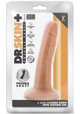 Dr. Skin Plus Gold Collection Posable Dildo 5in - Chocolate