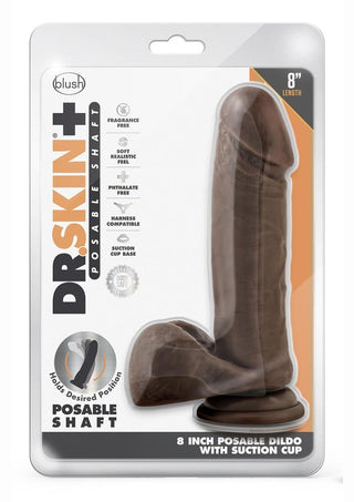 Dr. Skin Plus Gold Collection Posable Dildo with Balls 8in - Vanilla