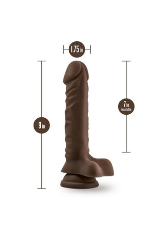 Dr. Skin Plus Gold Collection Posable Dildo with Balls 8in - Chocolate