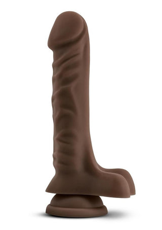 Dr. Skin Plus Gold Collection Posable Dildo with Balls 8in - Chocolate