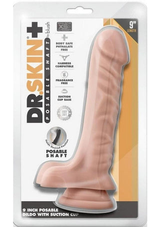 Dr. Skin Plus Gold Collection Posable Dildo with Balls 8in - Chocolate