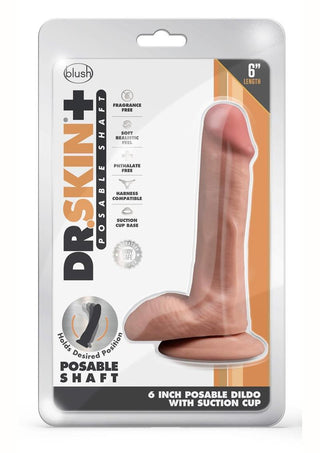 Dr. Skin Plus Girthy Posable Dildo with Balls and Suction Cup