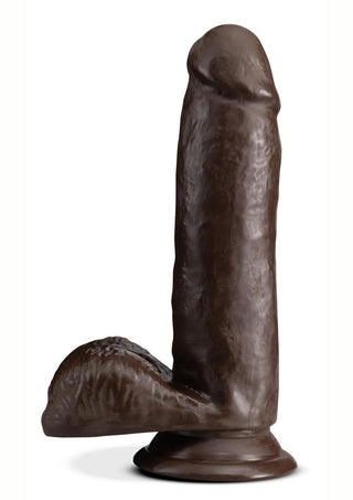 Dr. Skin Plus Gold Collection Posable Dildo with Balls and Suction Cup 6in - Caramel