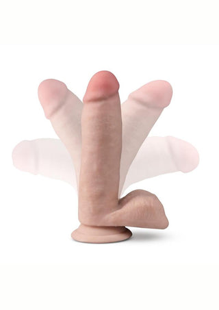 Dr. Skin Plus Gold Collection Posable Dildo with Balls and Suction Cup 6in - Vanilla