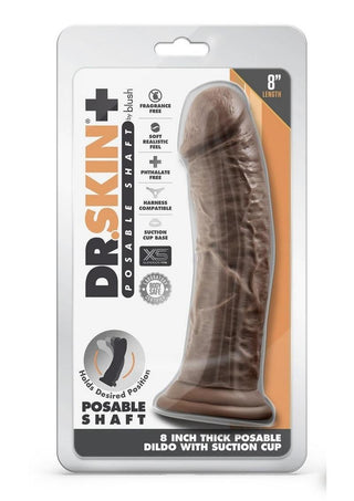 Dr. Skin Plus Gold Collection Thick Posable Dildo with Suction Cup 8in - Vanilla