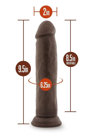 Dr. Skin Plus Gold Collection Thick Posable Dildo with Suction Cup 8in - Chocolate
