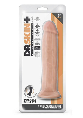 Dr. Skin Plus Gold Collection Thick Posable Dildo with Suction Cup 8in - Vanilla