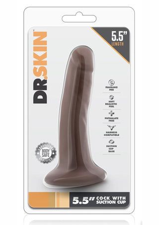Dr. Skin Silver Collection Dildo with Suction Cup 7in - Caramel