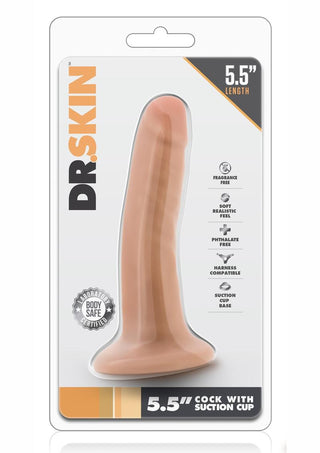 Dr. Skin Silver Collection Dildo with Suction Cup 7in - Caramel