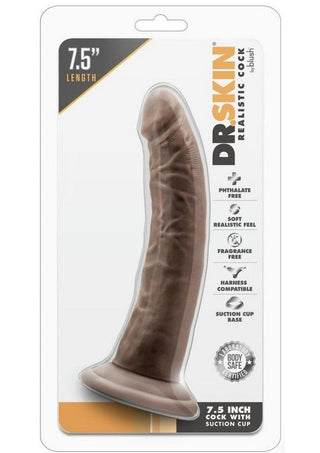 Dr. Skin Silver Collection Dildo with Suction Cup 7in - Caramel