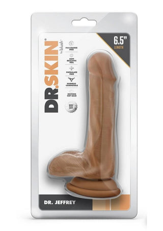 Dr. Skin Silver Collection Dr. Jeffrey Dildo with Balls and Suction Cup 6.5in - Vanilla