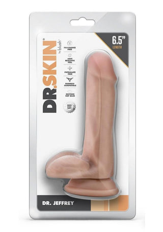 Dr. Skin Silver Collection Dr. Jeffrey Dildo with Balls and Suction Cup 6.5in - Caramel