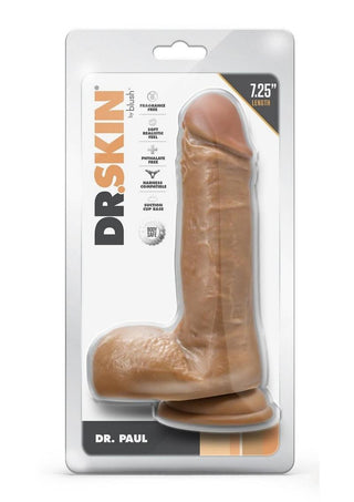 Dr. Skin Silver Collection Dr. Paul Dildo with Balls and Suction Cup 7.25in - Vanilla