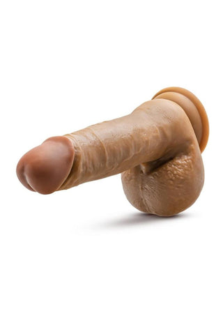 Dr. Skin Silver Collection Dr. Paul Dildo with Balls and Suction Cup 7.25in - Caramel