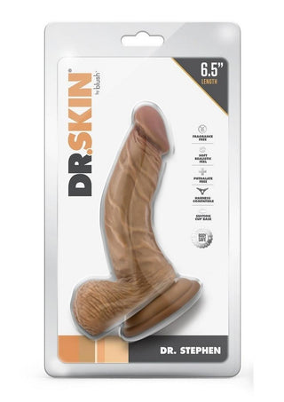 Dr. Skin Silver Collection Dr. Stephen Dildo with Balls and Suction Cup 6.5in - Vanilla